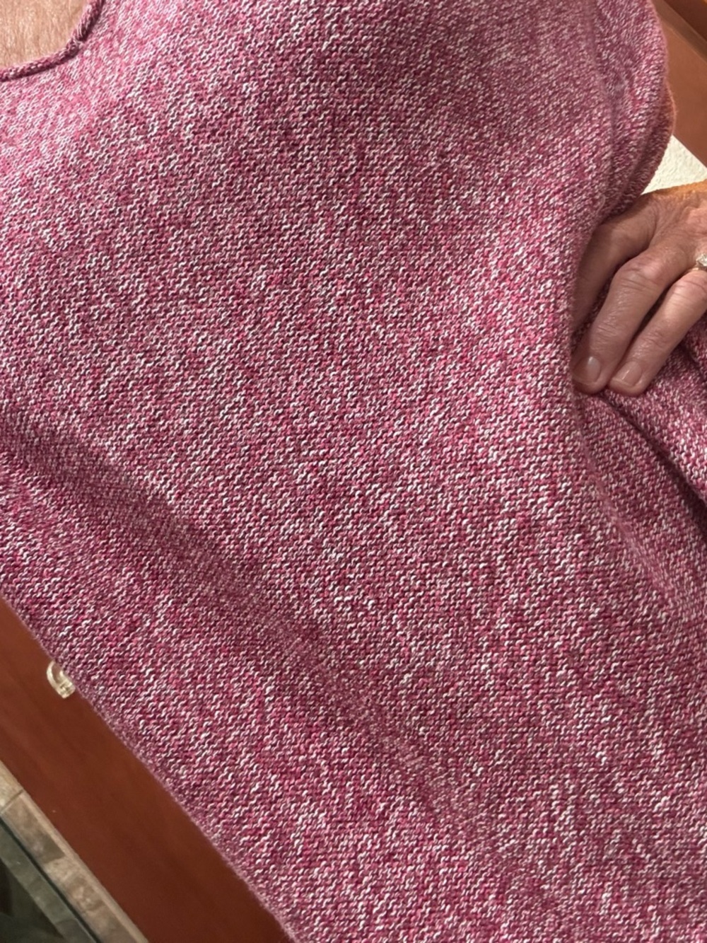 Eddie Bauer Pink Marled V-Neck Sweater